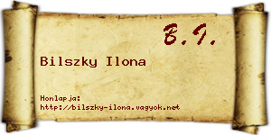 Bilszky Ilona névjegykártya